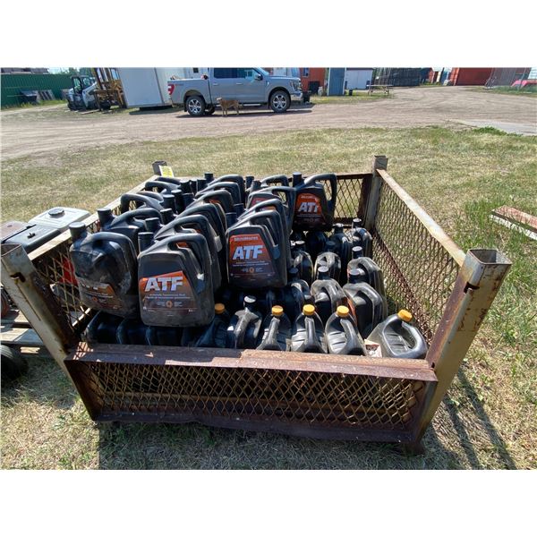 BP Lot of ATF Fluid and metal cage approx 48 jugs