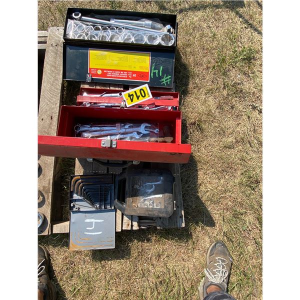 BP Socket set, comb wrenches, allen wrenches & misc tools