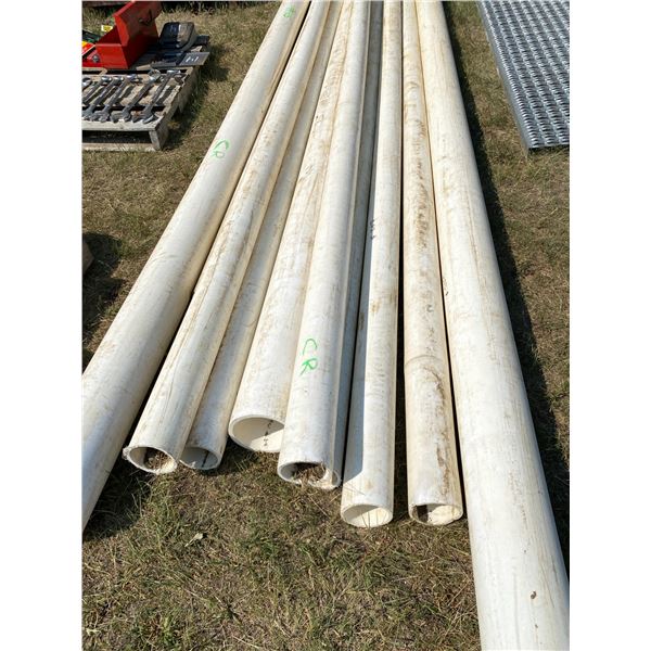 CR One lot of white approx 10 plastic pipe 6 , 4 in wide, various sizes