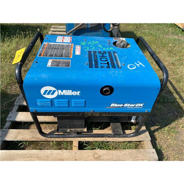 OH Miller Blue Star Welder showing 22.3 hrs., Running