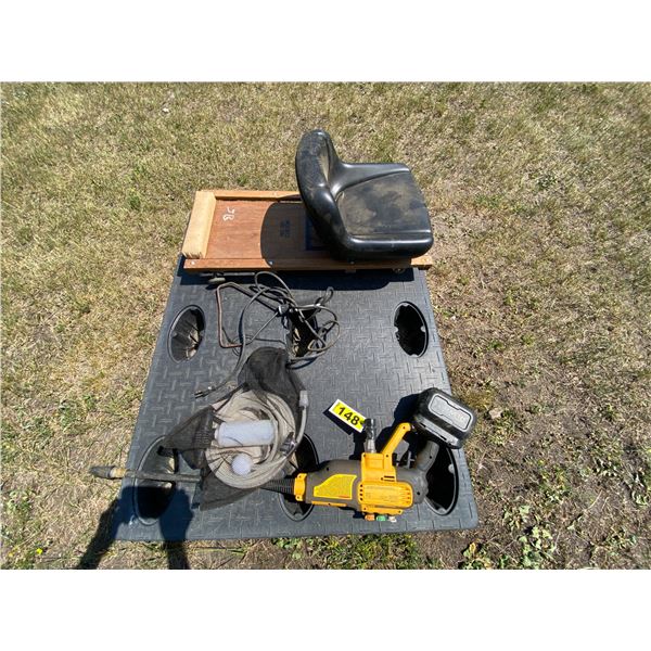 JB Dewalt Washer, lawnmower seat, creeper, twine burner