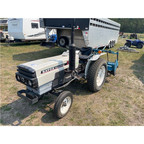 MK ST1620 Satoh Diesel Tractor 2x4, 15hp s/n ST162-00478, 948 orig. hrs., Turf Tires c/w 55in Rototi