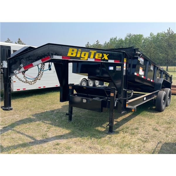 2020 Big Tex Tandem Axle Ball 5th Wheel Dump Trailer, Model 14GX, 16 ft, roll tarp, SN. 16V3D242OM40