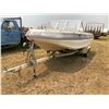 Image 1 : KM Glascon 15ft. open bow, Easy Load Trailer Johnson 85hp., ski bar sold with Bill of Sale Only. Blu