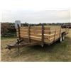 Image 1 : CR Flat Deck Trailer 16ft. Tandem Axle c/w pindle hitch No Vin # sold with bill of sale only