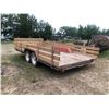 Image 6 : CR Flat Deck Trailer 16ft. Tandem Axle c/w pindle hitch No Vin # sold with bill of sale only