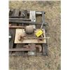 Image 9 : AP 2 Oil cans, cow bell, Fencing tool, sledge, old vice, 2 bars, Big Puller Jaw, old Fairbanks scale