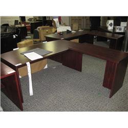 Mahogany Bowfront L-shape Executive Desk