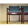 Image 1 : 2 Blue Mahogany Framed Client Chairs