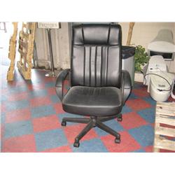 Black Leather Hi-back Tilter Chair