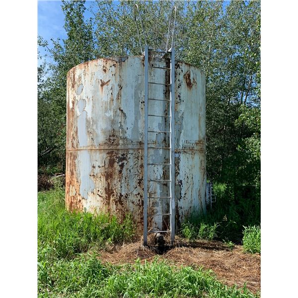 Approx. 5000 Gallon Metal Oil Storage Tank c/w Ladder, Buyer Responsible to Load Out