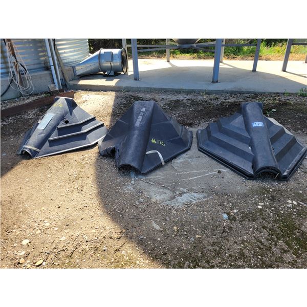 3- Black plastic auger hoppers, Absolutely NO REMOVAL Between July 31st to Aug 4th, PH: Conrad (780)