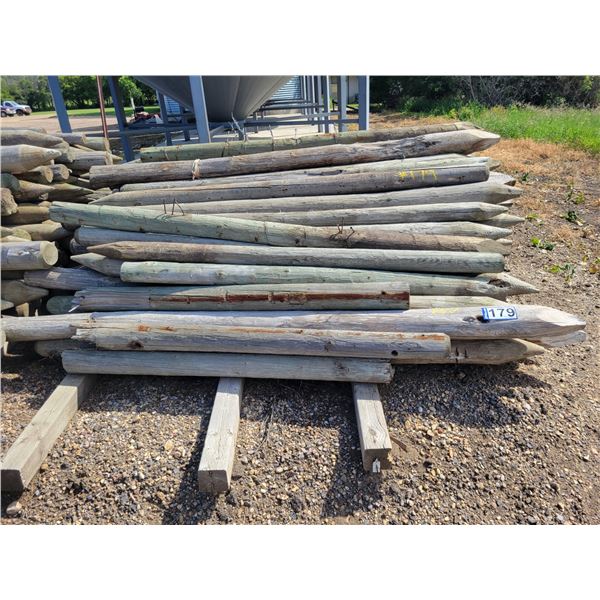 Approx. 82 Fence posts, approx. 7-8 ft x 4-5 in. Absolutely NO REMOVAL Between July 31st to Aug 4th,
