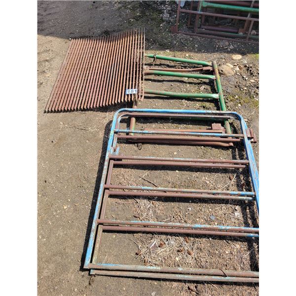 2- blue 42 in. panels, 1- green 33 in. gate & 1- Grating, approx. 36 in. x 48 in., Absolutely NO REM