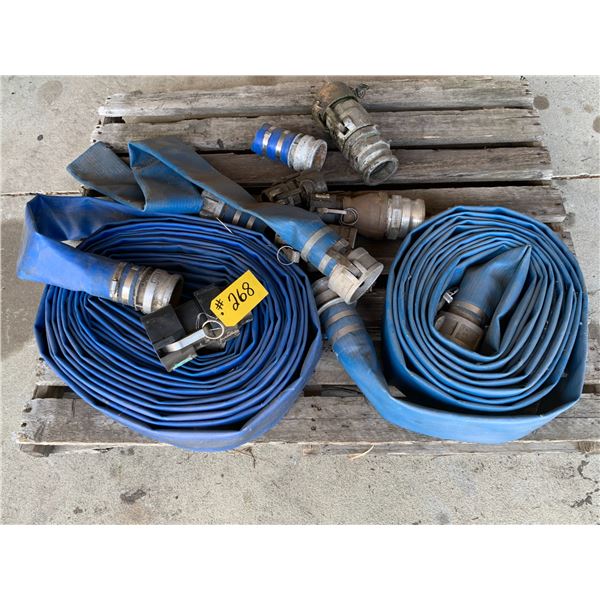 2- Rolls of approx. 3 1/2" blue hose  & 4 extra couplers