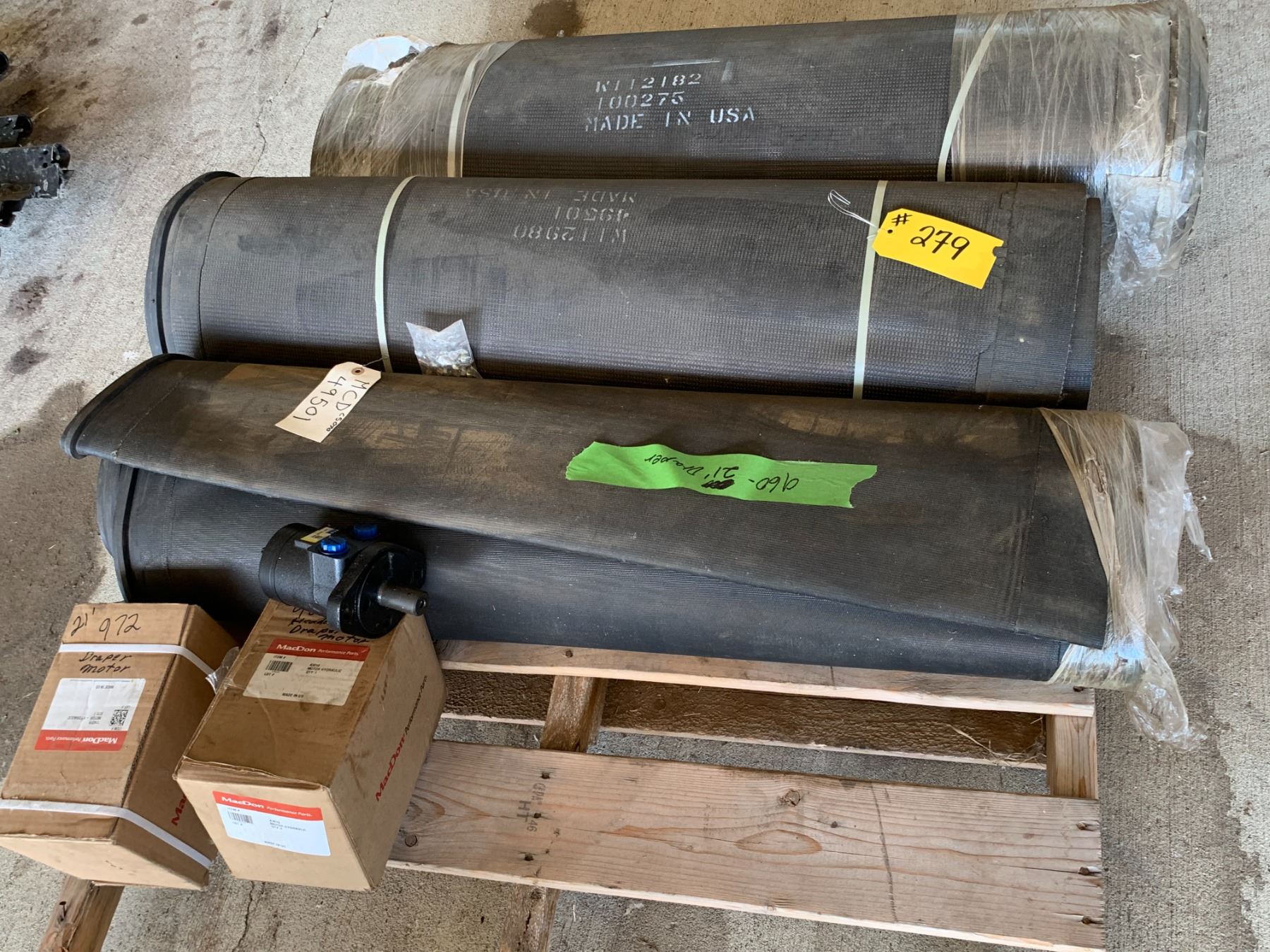 3- Drapers for A-960 headers 21 ft & 2- NEW draper hyd. Motors