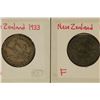 Image 1 : 1933 & 1934 NEW ZEALAND SILVER 1 SHILLING .1816