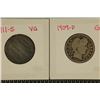 Image 1 : 1909-D & 1911-S SCRATCHED SILVER BARBER QUARTERS