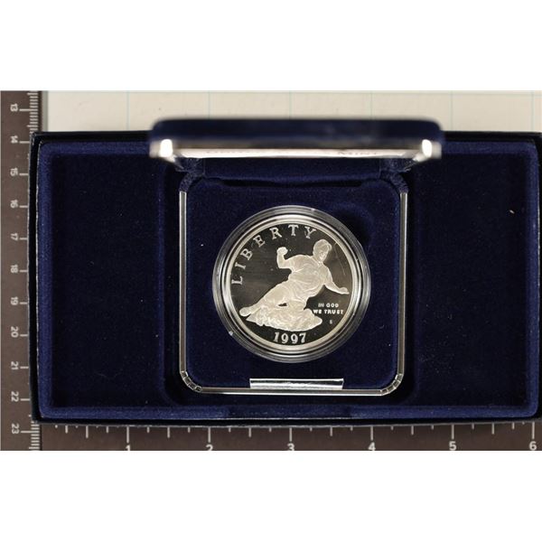 1997-S US PROOF SILVER "JACKIE ROBINSON DOLLAR"