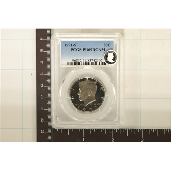 1991-S KENNEDY HALF DOLLAR PCGS PR69 DCAM