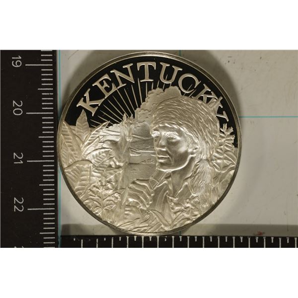 1.17 OZ. PROOF STERLING SILVER "KENTUCKY" ROUND