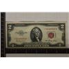 Image 1 : 1953 US $2 RED SEAL STAR NOTE, SMALL RED INK TOP