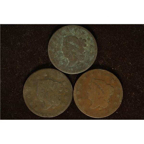 3 NO DATE US LARGE CENTS