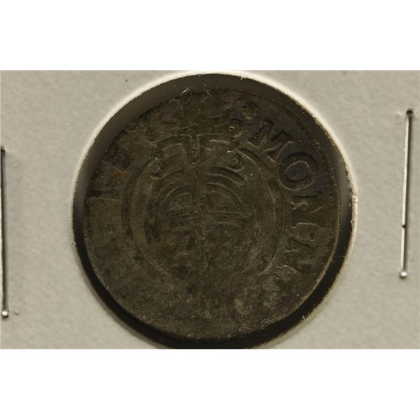 1600'S HAND HAMMERED POLAND SILVER 1/24TH TALER