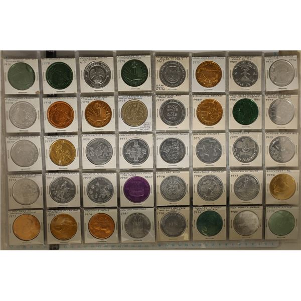 40 ASSORTED MARDI GRAS TOKENS: CARNIVAL DAYS,