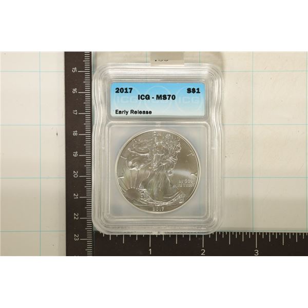 2017 AMERICAN SILVER EAGLE ICG MS70