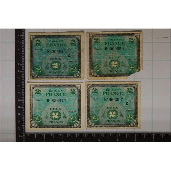 4-1944 FRANCE 2 FRANC MILITARY PAYMENT CERTS