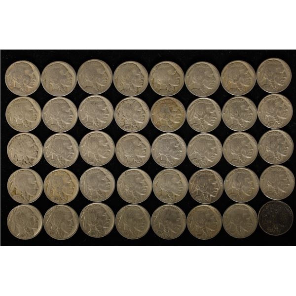 40 ASSORTED BUFFALO NICKELS: 33 FULL DATES: