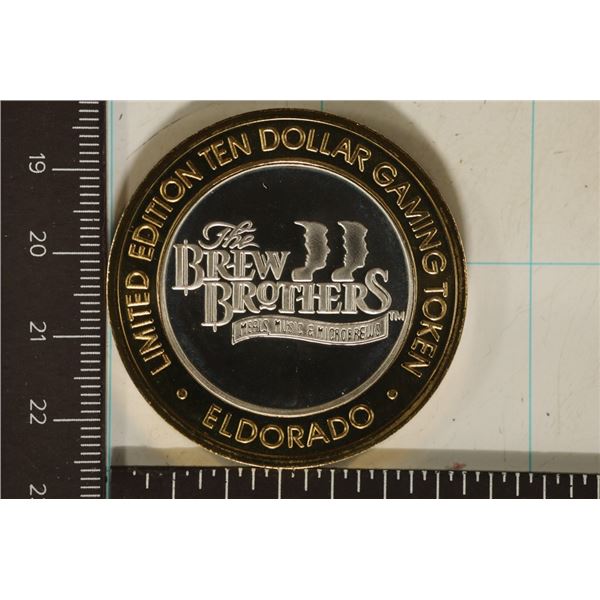 CASINO $10 SILVER TOKEN (UNC) EL DORADO, RENO,