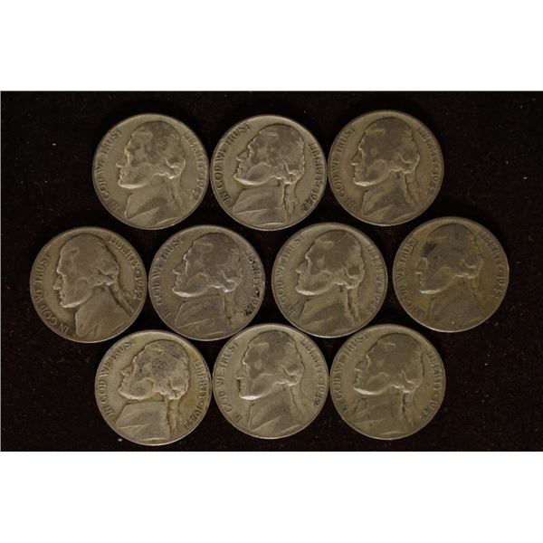 10-1942-P 35% SILVER JEFFERSON WAR NICKELS
