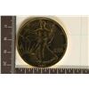 Image 1 : GOLD ELECTROPLATED 1990 AMERICAN SILVER EAGLE