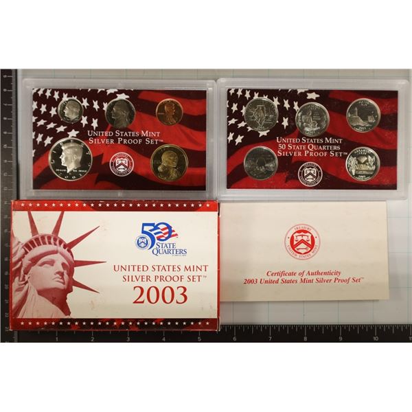 2003 US SILVER PROOF SET (WITH BOX) & CERTIFICATE