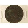 Image 1 : 1877 SPAIN 10 CENTIMOS WITH "33" COUNTER STAMPED