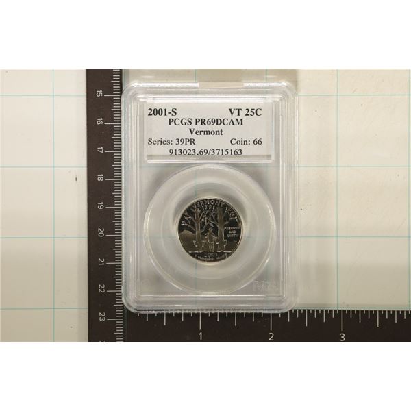 2001-S VERMONT QUARTER PCGS PR69 DCAM