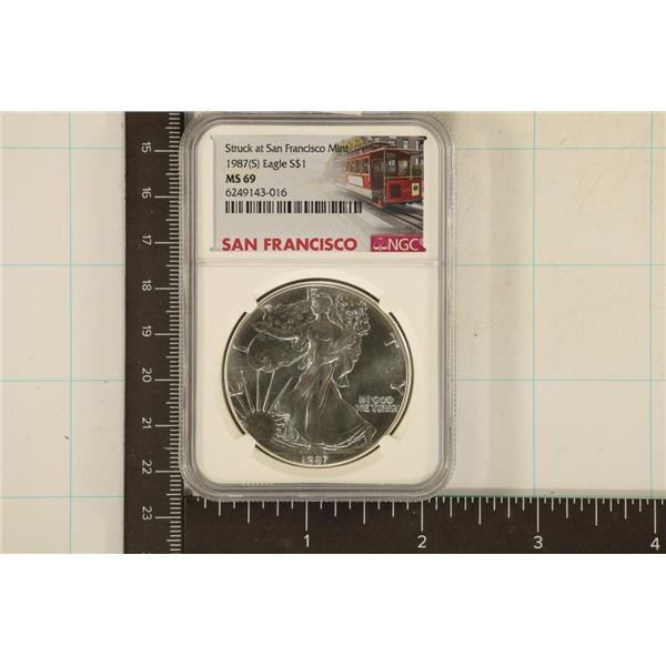 1987 (S) AMERICAN SILVER EAGLE NGC MS69