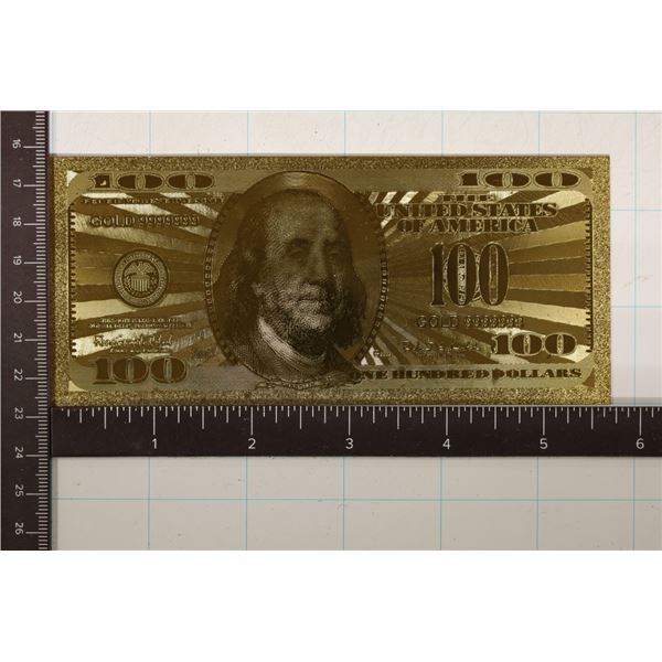 24KT 1999 GOLD FOIL 9999999 US $100 CU FANTASY