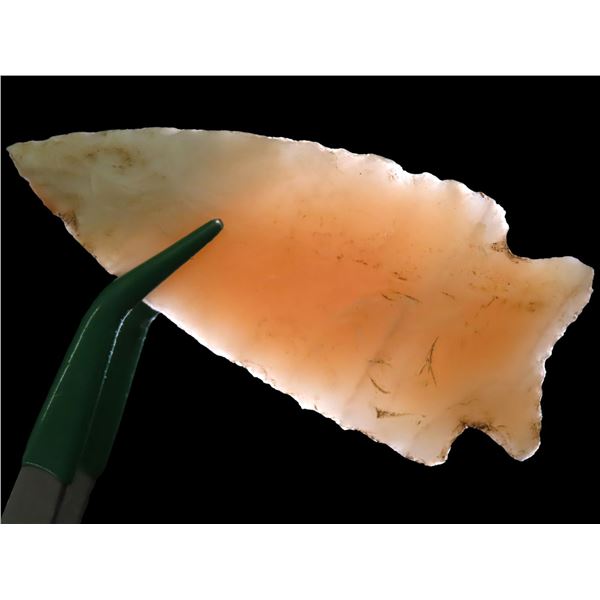 Highly Translucent 2 7/8" Jackie Stemmed Found Near Mountain Home Arkansas Made of Novaculite