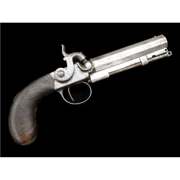 Percussion Boot Pistol with Rod. Nicely Engraved