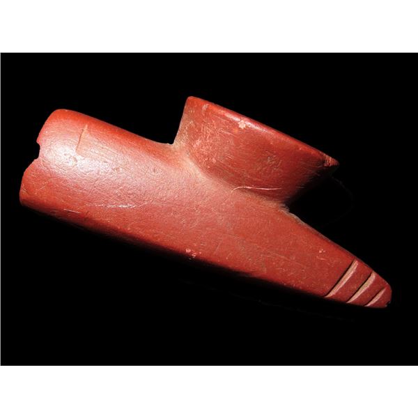 2 1/8" Pipe, Motley COA, found in South Dakota made of Red Pipestone