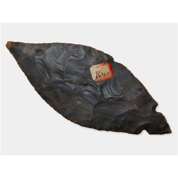 Exceptional 4 9/16" Fulton Turkeytail, Kerns COA, found in Ross Co., Ohio, Ex Sharp Coll. Pictured