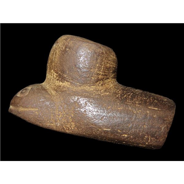 3 5/8" Sandstone Salamander Effigy Pipe, Motley COA, found in Clark Co., Missouri