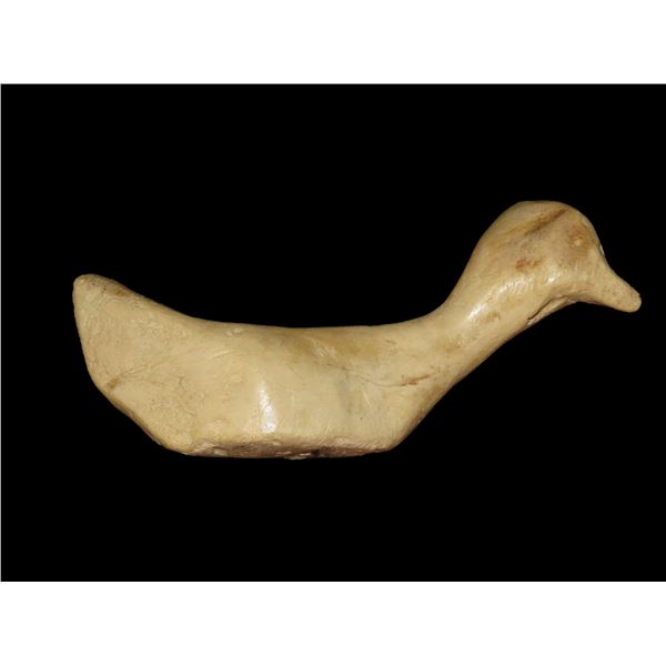 8" Fossilized Whale Bone Bird Carving, Inuit Eskimo, From the private Greenwood Village in
