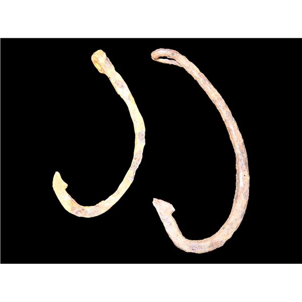 Set of 2 Early 1800 Halibut Hooks from Alaska