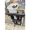 Image 1 : 2 TEIR ROLLING UTILITY CART W/ CONTENTS