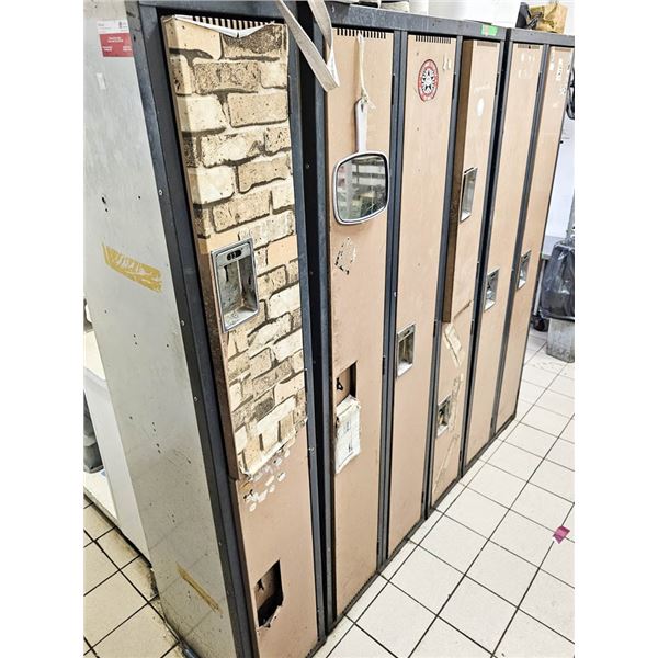 8 BANKS OF LOCKERS- 2 DBL FULL SIZE LOCKERS & 4