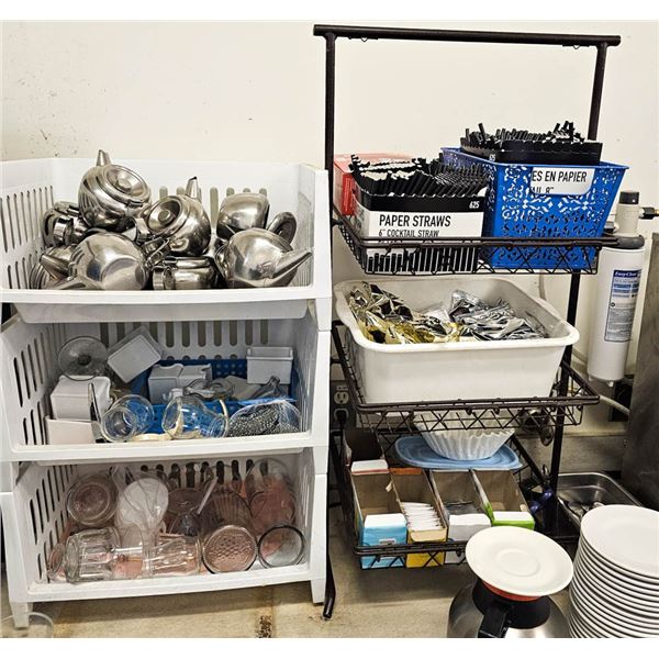 COMPLETE CONTENTS OF SIDE COUNTER- DISHWARES/